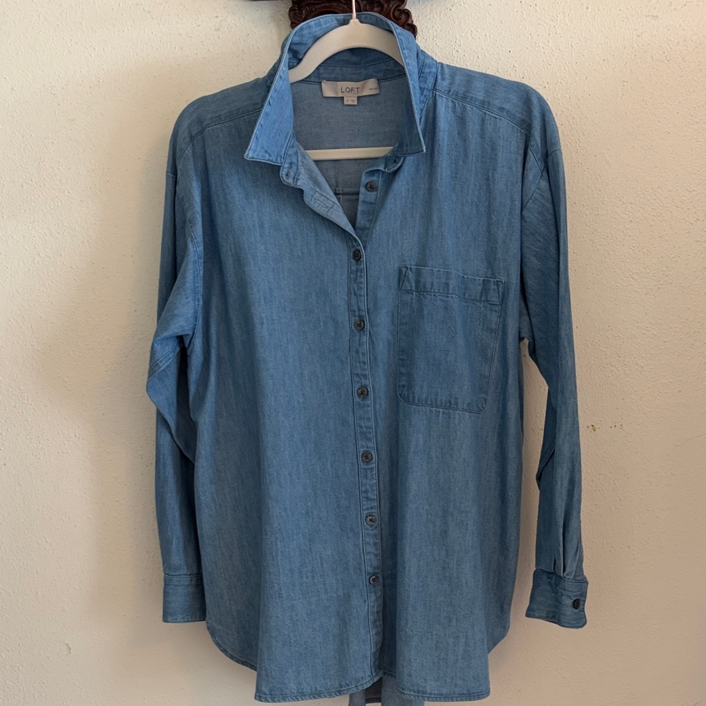 Ann Taylor Loft Long Sleeve Jean Shirt